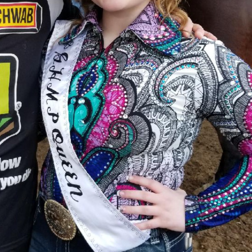 Rodeo queen flashy arena shirt